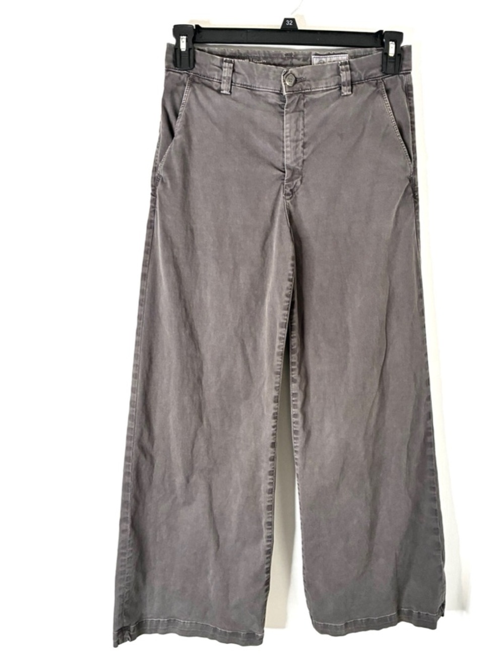 AG Adriano Goldschmied Caden Wide Leg Trouser Grey Italian Fabric Tailored Fit